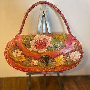 Cute leather purse 🌸 woman’s handbag 🌸 floral leather purse - small purse boho